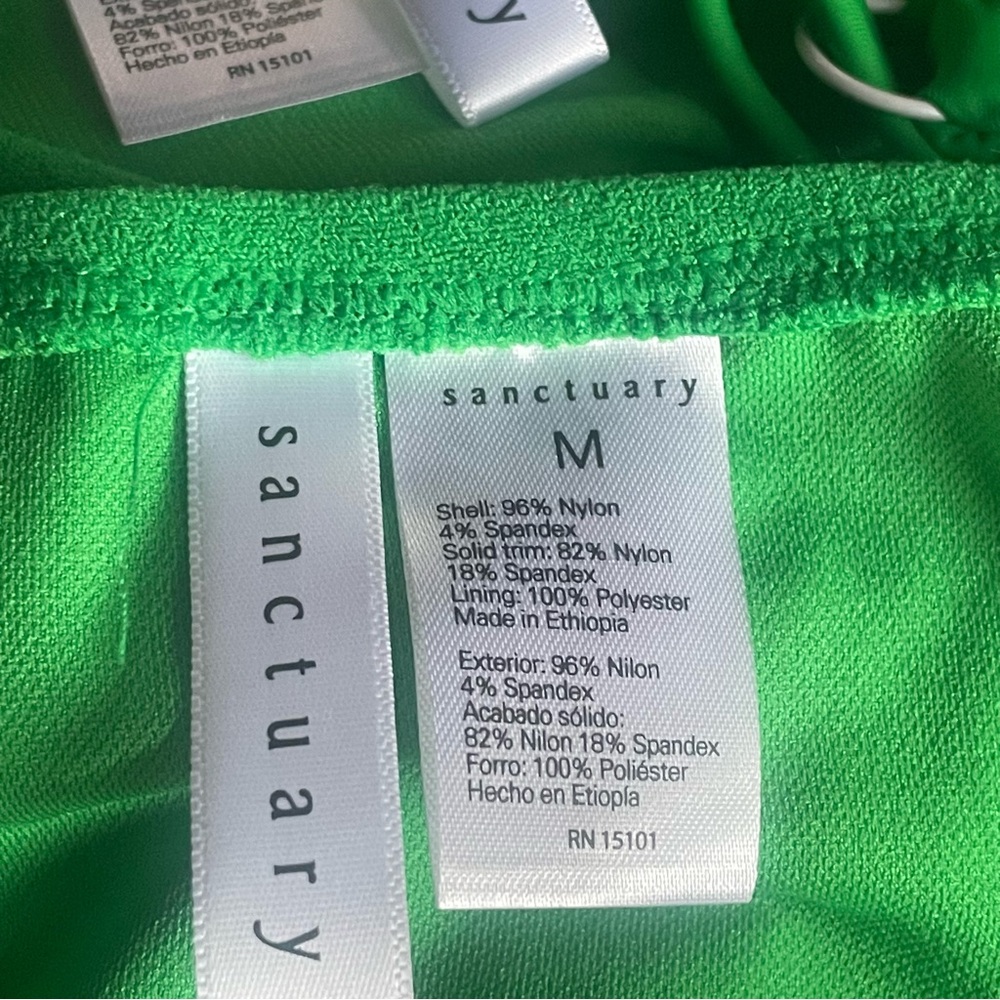 Sanctuary  Swim Sandbar  Kelly Green Solid  Bikini Set Size Medium - Picture 6 of 12